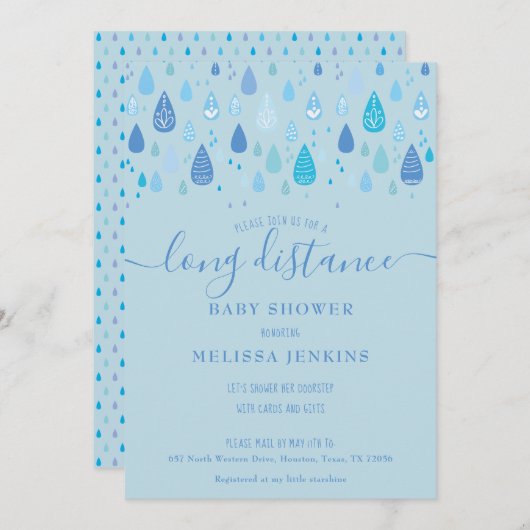 Invitation Douche Longue Distance / Sprinkings By Mail (Devant / Derrière)