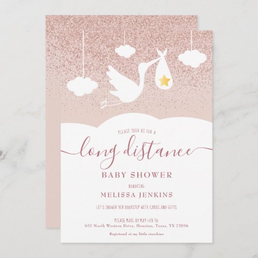 Invitation Douche Longue Distance / Sprinkings By Mail (Devant / Derrière)