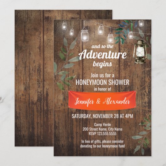 Invitation Douche lune de miel (Devant / Derrière)
