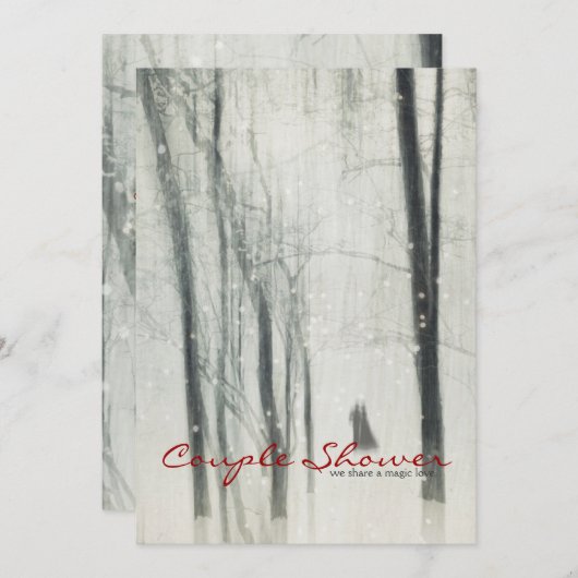 Invitation Douche magique de couples d'amour (Devant / Derrière)