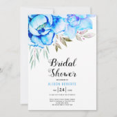 Invitation Douche mariage couleur bleu (Devant)