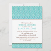 Invitation Douche Mariage damassé Bleu Delicate (Devant)