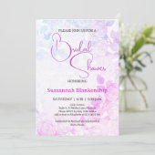 Invitation Douche Mariage Fleurie Pastel Subtile (Debout devant)