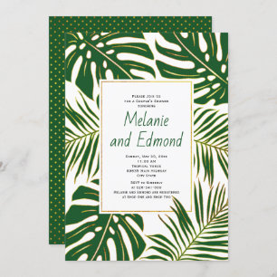 Invitation Douche mariage tropicale verte feuille