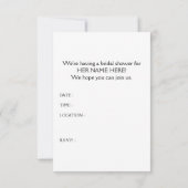 Invitation douche mariée élégante (Dos)