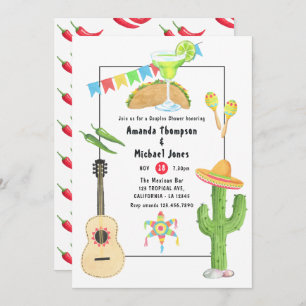 Invitation Douche mexicaine Fiesta Taco et Tequila Couples