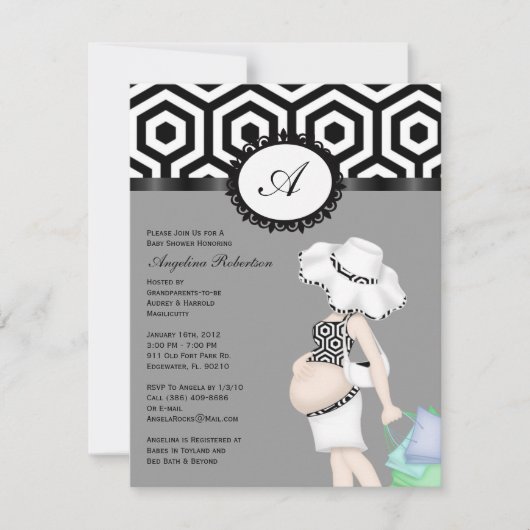 Invitation Douche mignonne de bébé (Devant)