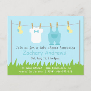 Invitation Douche mignonne de bébé avec des vêtements de bébé
