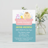 Invitation Douche mignonne de bébé de bain moussant (Debout devant)
