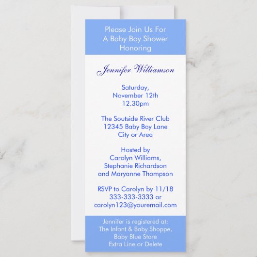 Invitation Douche mignonne de bébé de bannière d'animaux de (Dos)