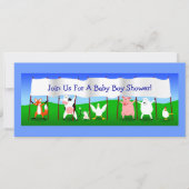 Invitation Douche mignonne de bébé de bannière d'animaux de (Devant)