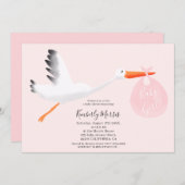 Invitation Douche mignonne de bébé d'illustration de sac de (Devant / Derrière)