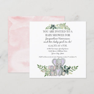 Invitation Douche mignonne de fille de feuillage de