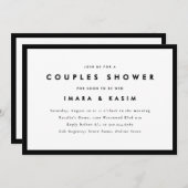 Invitation Douche minimale de Couples Noirs Rétro Du Milieu D (Devant / Derrière)