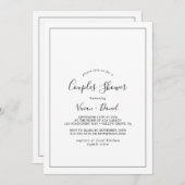Invitation Douche minimaliste Couples (Devant / Derrière)