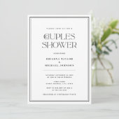 Invitation Douche minimaliste Couples Noir & Blanc (Debout devant)