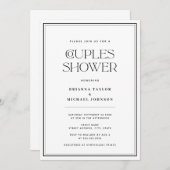 Invitation Douche minimaliste Couples Noir & Blanc (Devant / Derrière)