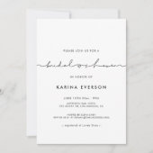 Invitation Douche minimaliste moderne manuscrite (Devant)