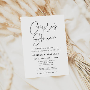 Invitation Douche minimaliste moderne pour couple