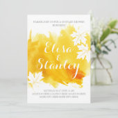 Invitation Douche moderne abstraite aquarelle jaune couples (Debout devant)