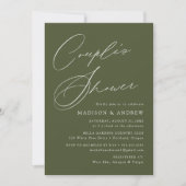 Invitation Douche moderne Elégante Olive Green Couple (Devant)