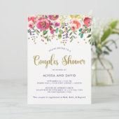 Invitation Douche moderne florale de couples d'aquarelle de (Debout devant)