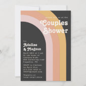 Invitation Douche moderne Retro 70's Rainbow Dark Couples (Devant)