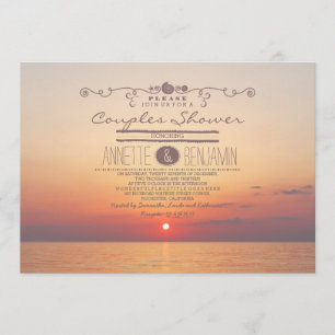 Invitation Douche moderne romantique de couples de coucher du