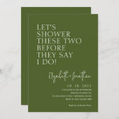 Invitation Douche Moss Green Couple Avant Qu'Ils Disent Que J (Devant / Derrière)