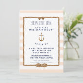 Invitation Douche nautique la mariée Infinity Knot Soft Peach (Debout devant)