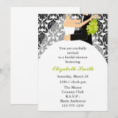 Invitation Douche noire Damask (Devant / Derrière)