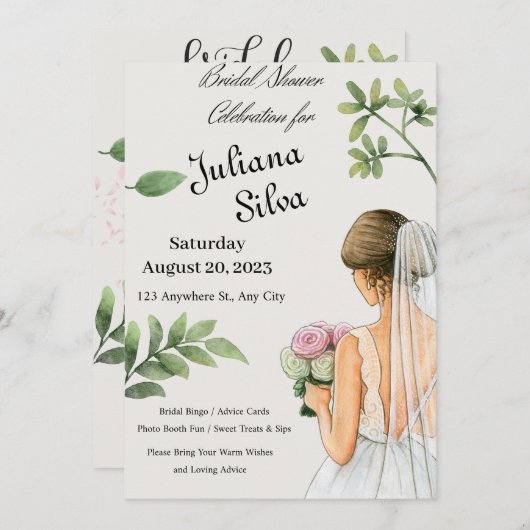 Invitation Douche nuptiale (Devant / Derrière)