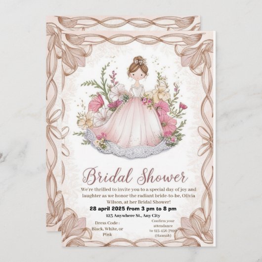 Invitation douche nuptiale (Devant / Derrière)