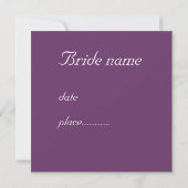 Invitation Douche nuptiale (Dos)