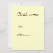 Invitation douche nuptiale (Dos)
