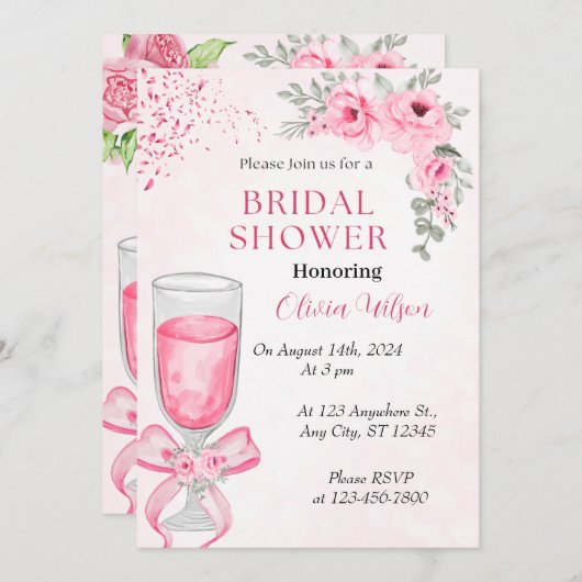 Invitation Douche nuptiale (Devant / Derrière)