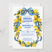 Invitation Douche nuptiale à arc bleu citron (Devant)