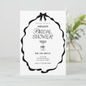 Invitation Douche nuptiale à arc noir et blanc (Debout devant)