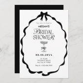 Invitation Douche nuptiale à arc noir et blanc (Devant / Derrière)