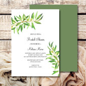 Invitation Douche nuptiale à branche d'olivier moderne simple