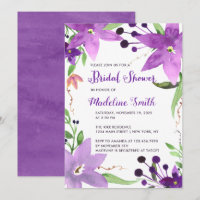 Douche nuptiale à cadre fleuri pourpre