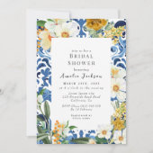 Invitation Douche nuptiale à fleurs bleues (Devant)