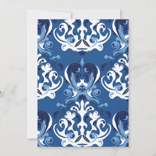 Invitation Douche nuptiale à fleurs bleues (Dos)