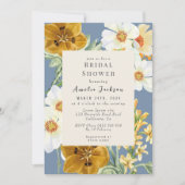 Invitation Douche nuptiale à fleurs bleues (Devant)