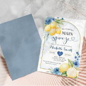 Invitation Douche nuptiale à fleurs bleues citron principal