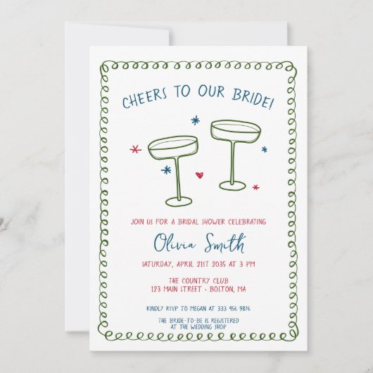 Invitation Douche nuptiale à la main (Devant)