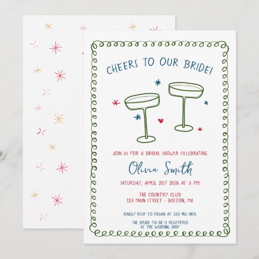 Invitation Douche nuptiale à la main (Devant / Derrière)