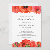 Invitation Douche nuptiale à l'aquarelle rouge (Devant)