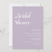 Invitation Douche nuptiale à lavande simple rétro chic (Devant)