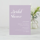 Invitation Douche nuptiale à lavande simple rétro chic (Debout devant)
